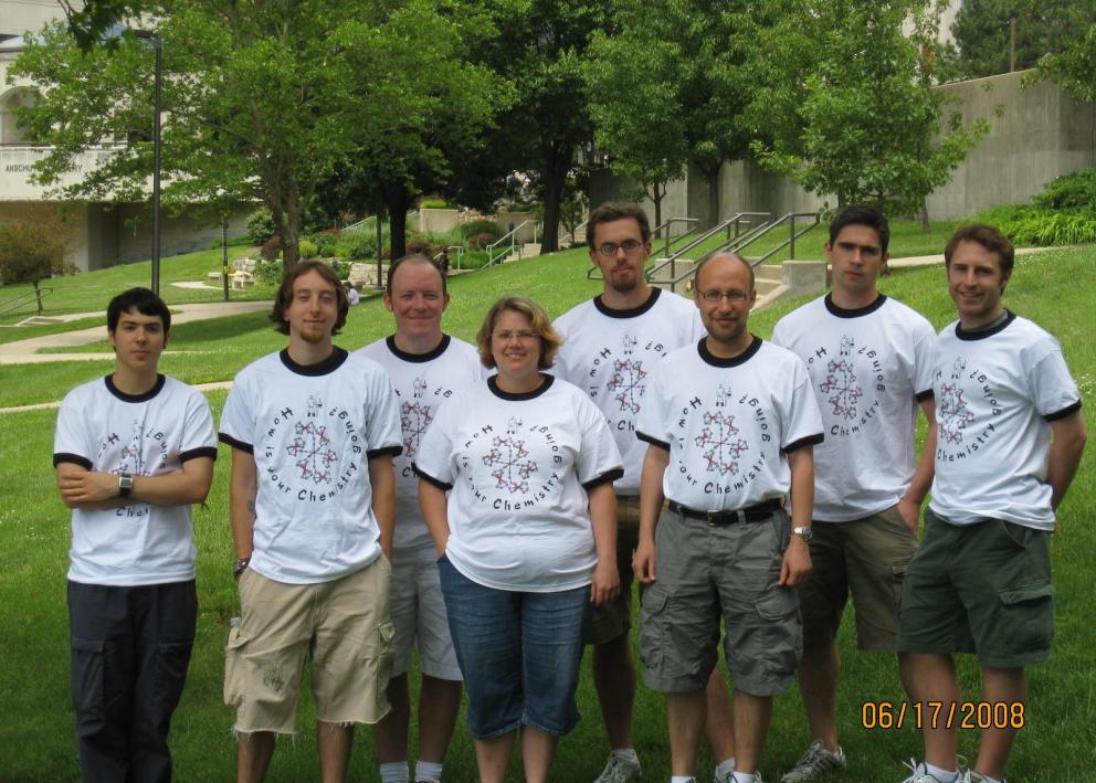 Barybin group in 2008, wearing "how's your chemistry" shirts