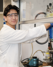 Rene setting up a Schlenk line